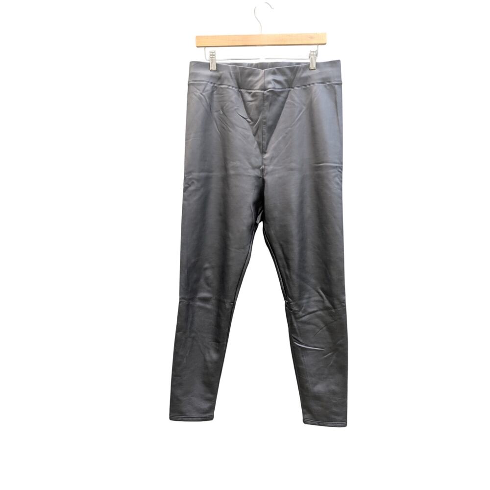 Sexy Black Vegan Leather Pull Over Pants Woman Plus Size 3X Biker Goth Emo Alt